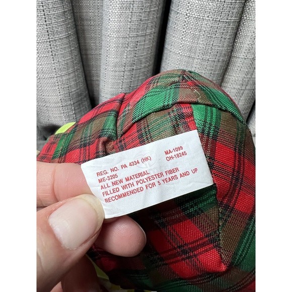 Trendmasters Nylon Santa Claus VTG Plush Lumber Jack Hunting Parachute Plaid 12” - Picture 12 of 13